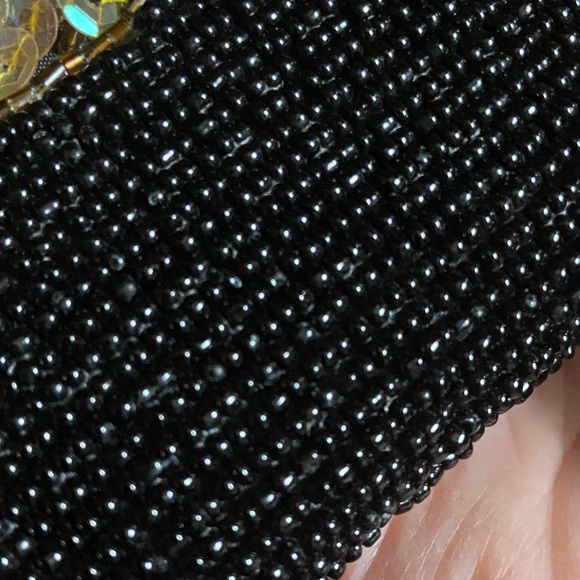 Black Pineapple Sequin and Beaded Clutch - Picture 4 of 5